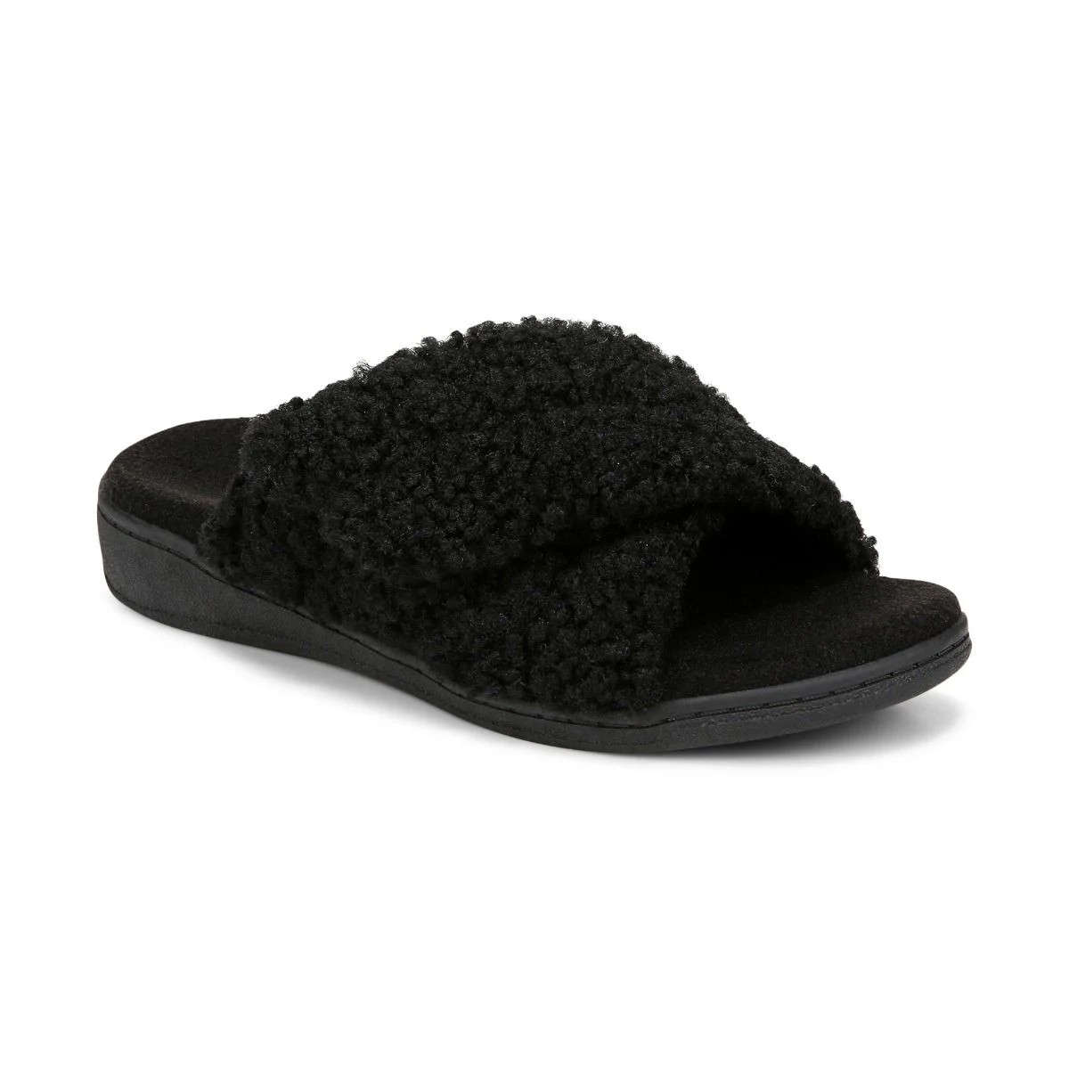 FLASH SALE Women\'s Vionic Relax II Slipper Arch Support Sandals Black Shearling FLASH SALE Women\'s Vionic Relax II Slipper Arch Support Sandals Black Shearling