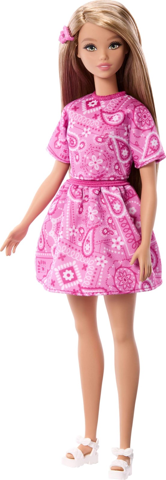 Barbie Fashionistas Style Doll #249 with Blonde Hair, Wearing Pink Multicolor