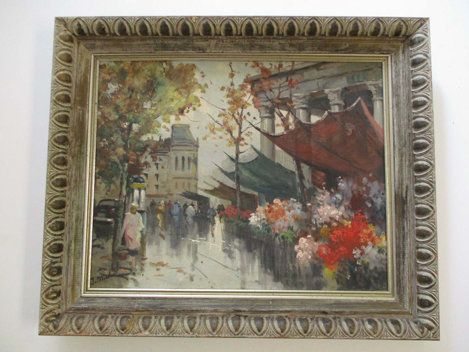 VINTAGE ANDRE MICHEL PAINTING PARIS FRANCE FRENCH IMPRESSIONIST MCM REGIONALISM 