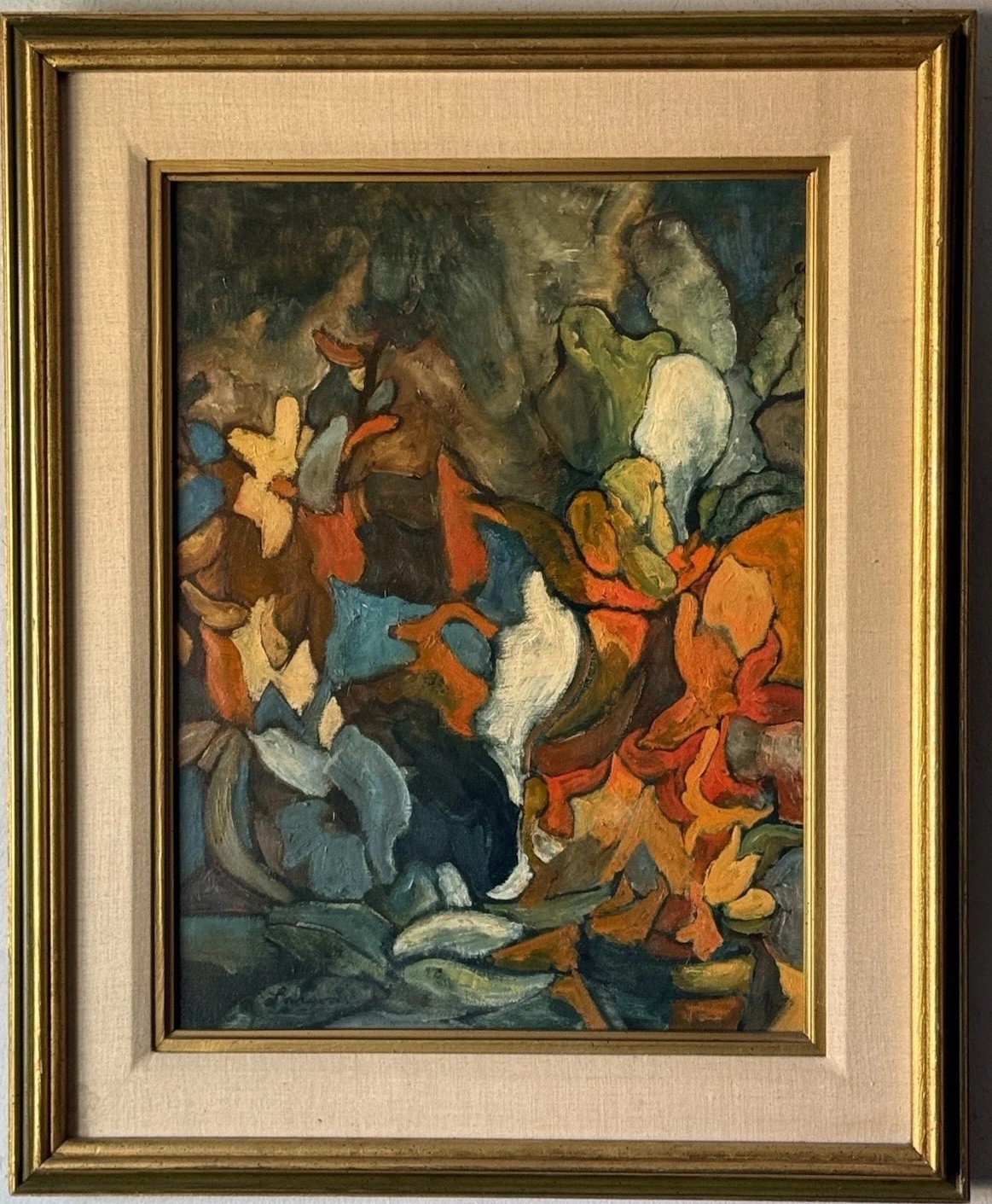 EXCEPTIONAL VINTAGE MID CENTURY MODERN ABSTRACT EXPRESSIONIST OIL PAINTING 1960s