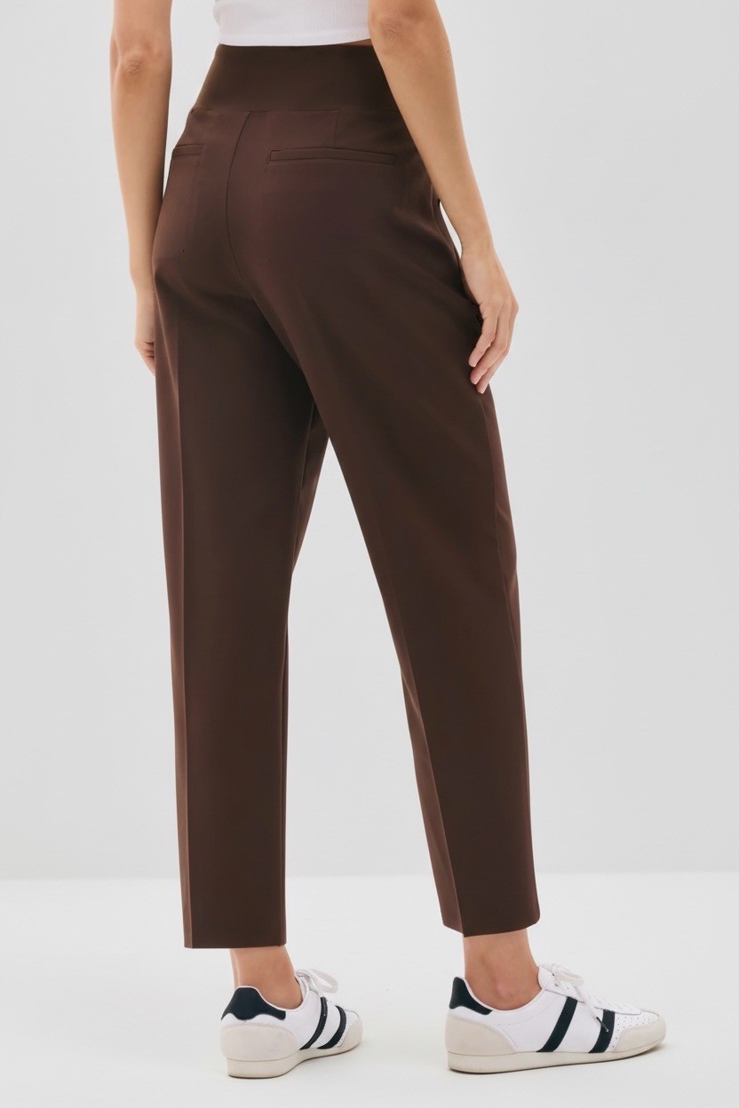 ATHLETA Endless High Rise Pant Woodland Brown Elastic Waist Zip Pockets 12 Tall