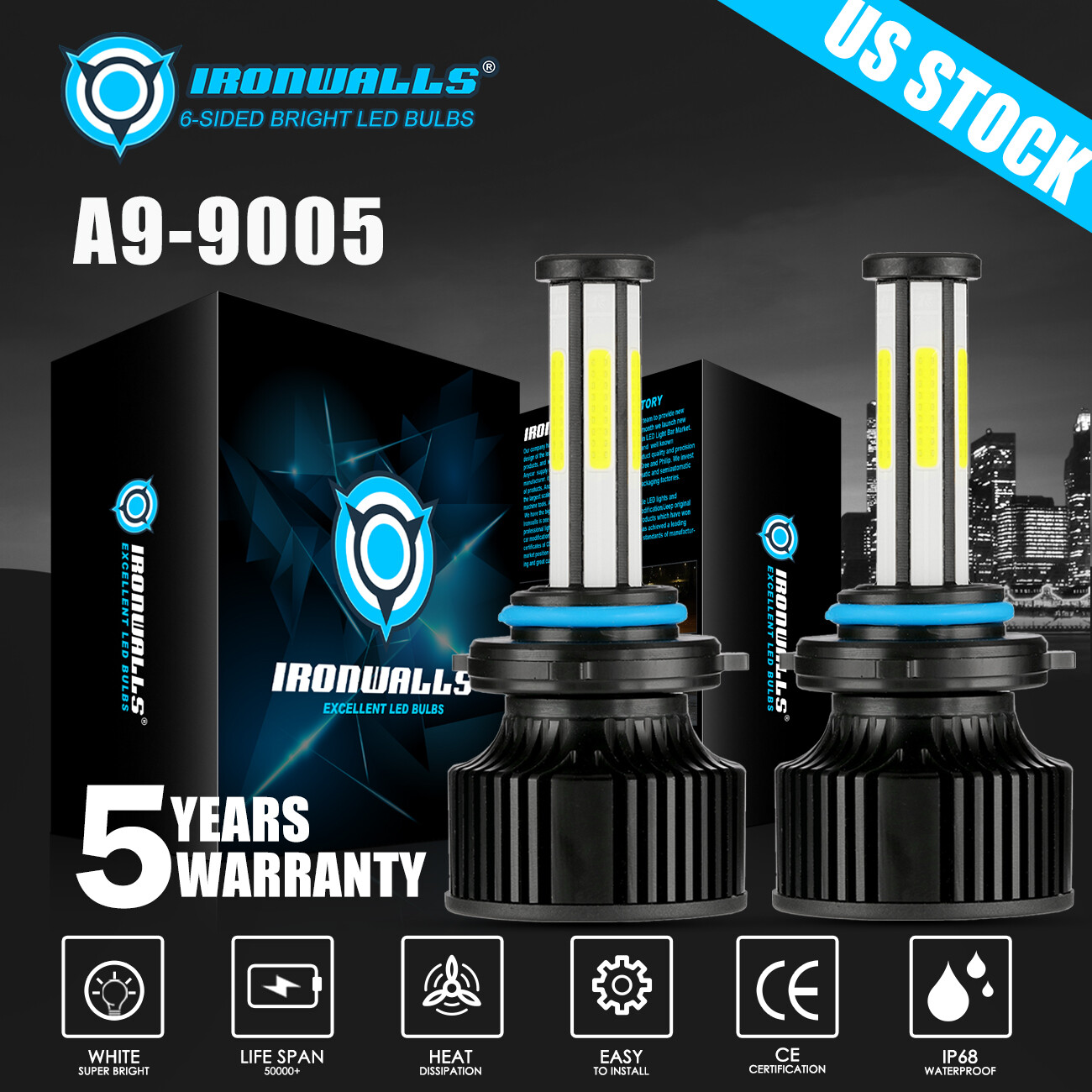 4/6/8-sides 9006 9005 LED Headlights KIT Bulbs High Low Beam Super Bright White 4/6/8-sides 9006 9005 LED Headlights KIT Bulbs High Low Beam Super Bright White