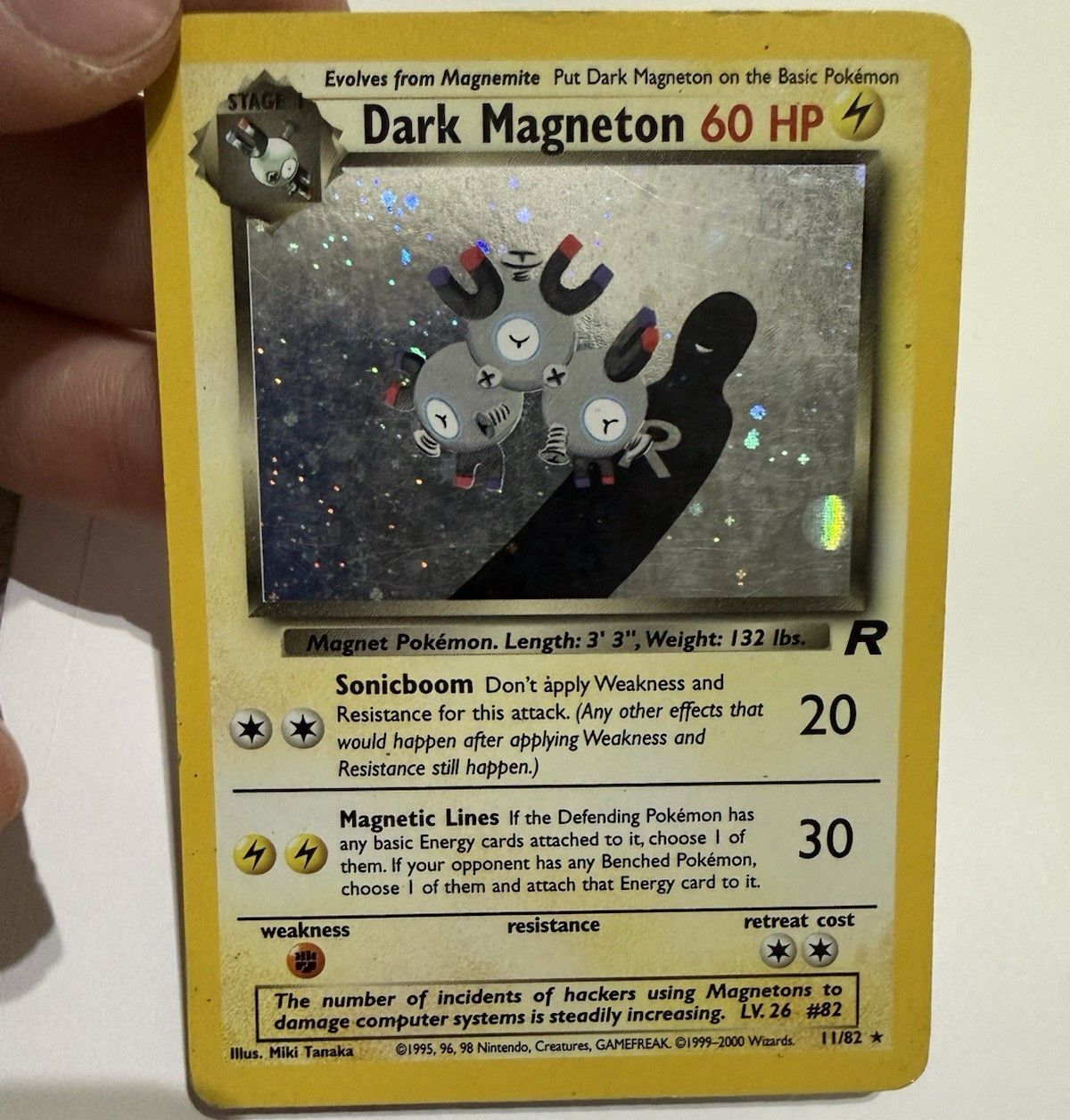 WotC Dark Magneton 1st Edition Holo Rare Stage 1 60 HP 11/82 English