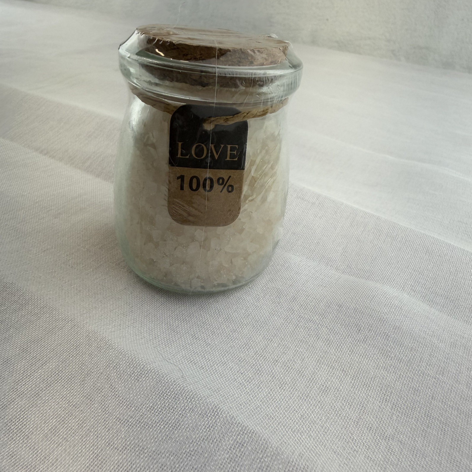 Gift Size Jar Of Bath Salts Love 100% Cork Top 3inches Tall