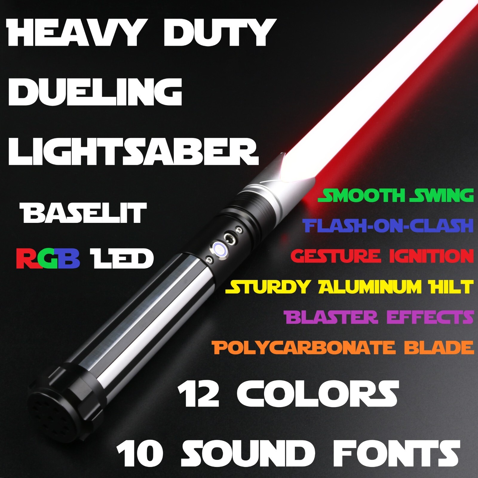 Lightsaber FX Battle Ready Dueling Saber Black - Smooth Swing & Impact Resistant