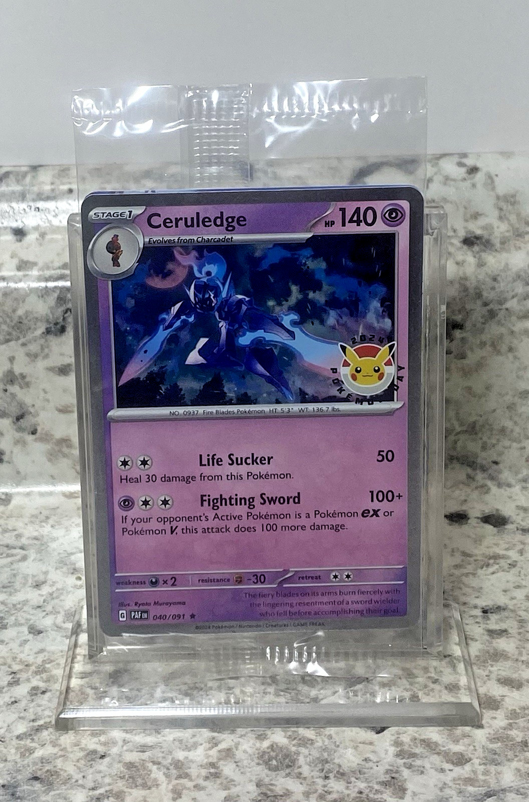 Pokémon TCG: Ceruledge 040/091 2024 Pokemon Day Stamped Promo New Holo - Sealed Pokémon TCG: Ceruledge 040/091 2024 Pokemon Day Stamped Promo New Holo - Sealed