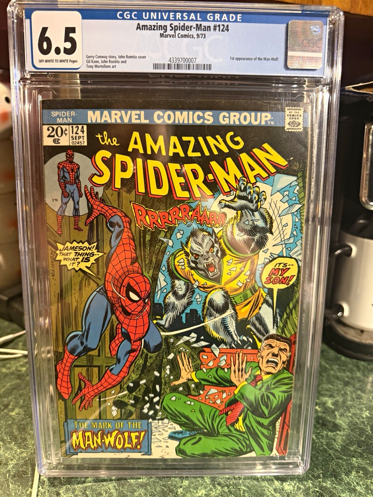 Marvel Amazing Spider-Man #124 (1973) CGC 6.5 Fine+ 1st Man-Wolf Marvel Amazing Spider-Man #124 (1973) CGC 6.5 Fine+ 1st Man-Wolf