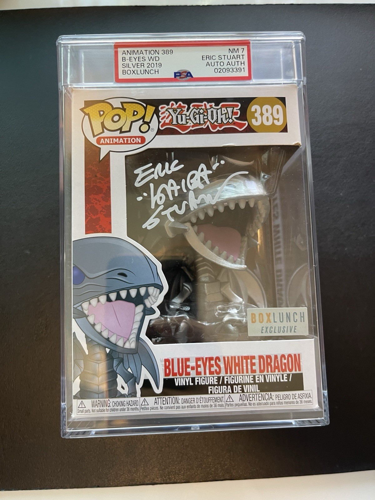 Yugioh Blue-Eyes White Dragon Funko Lunch Box Auto Eric Stuart Kaiba PSA 7 Pop 1 Yugioh Blue-Eyes White Dragon Funko Lunch Box Auto Eric Stuart Kaiba PSA 7 Pop 1