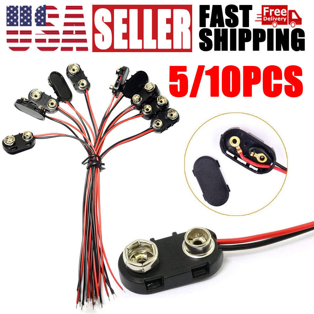 9V SNAP ON BATTERY CLIP CONNECTOR I Type (i) DC 9 Volt Choose Quantity 5/10Pcs 9V SNAP ON BATTERY CLIP CONNECTOR I Type (i) DC 9 Volt Choose Quantity 5/10Pcs