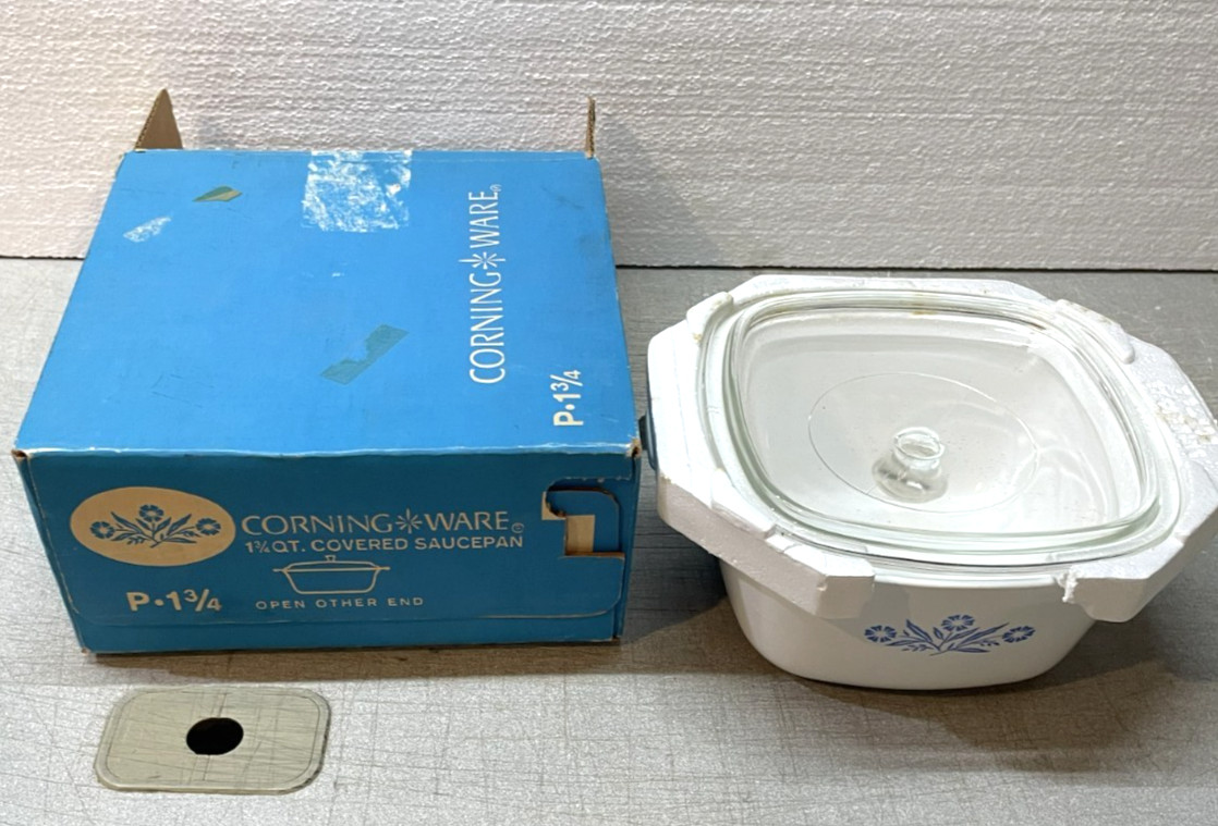 NEW Corning Ware Blue Cornflower P- 1 3/4 B  in Box