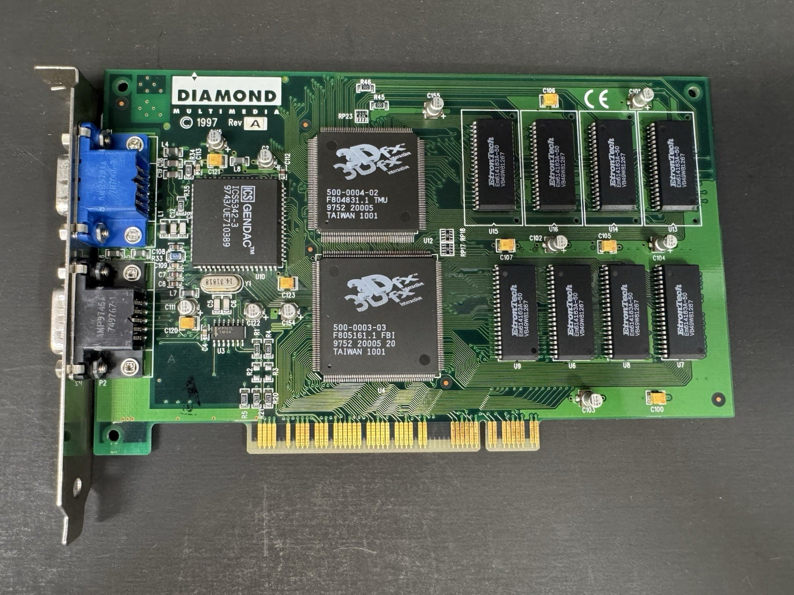 Diamond Monster 3D PCI 4MB 3dfx Voodoo Graphics Vintage Video Card 1997