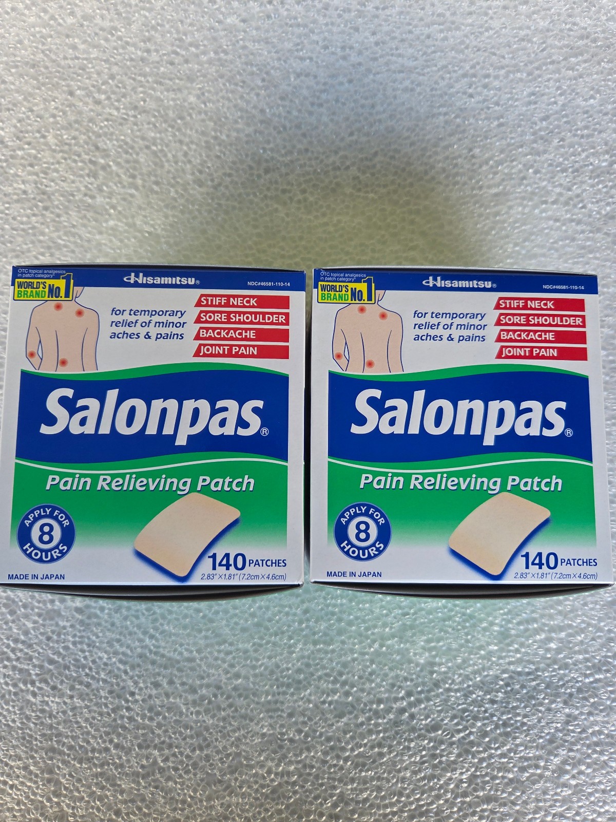 Two boxes of Salonpas Pain Relieving Patch, 140 Patches NEW SEALED Two boxes of Salonpas Pain Relieving Patch, 140 Patches NEW SEALED