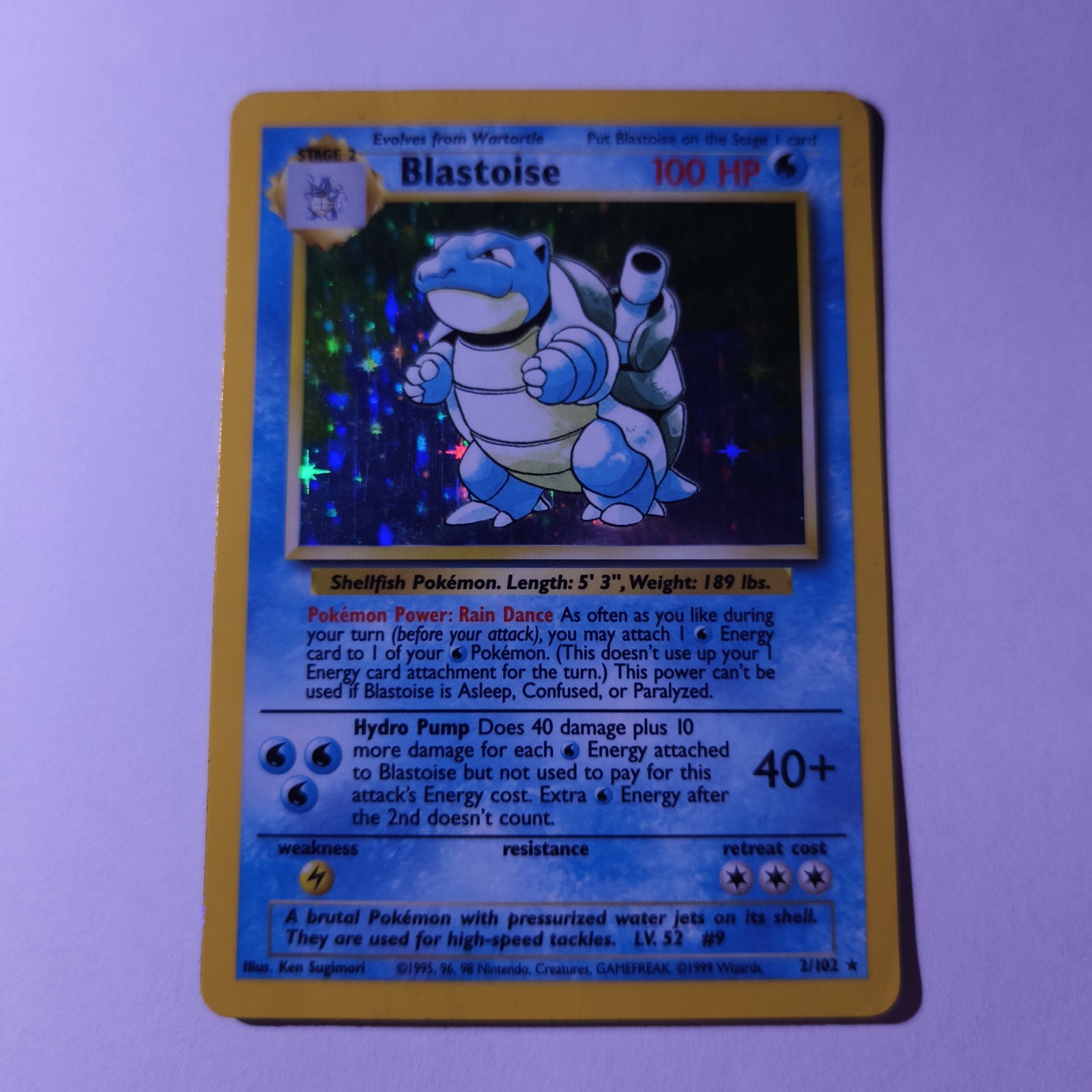 Blastoise 2/102 Base Set Unlimited Holo Rare Pokemon WOTC 1999 NM