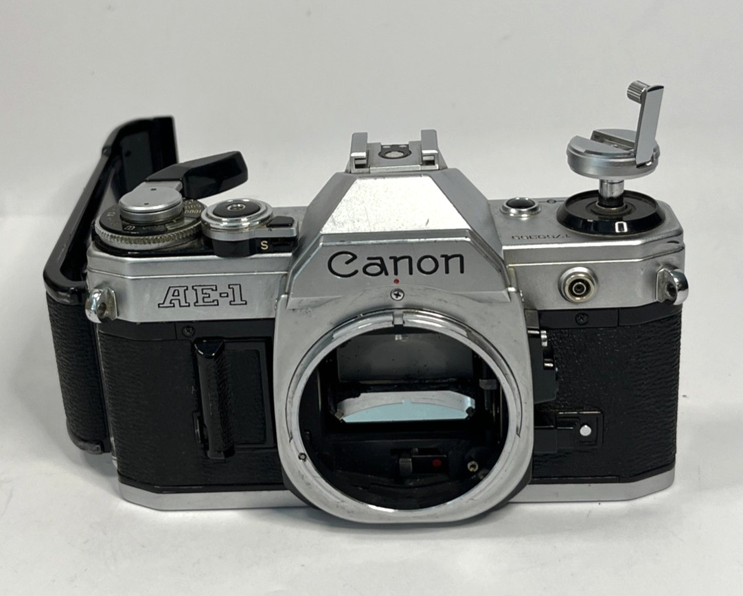 Vintage Canon AE-1 Silver 35mm SLR Film Camera Body Only For Parts Read