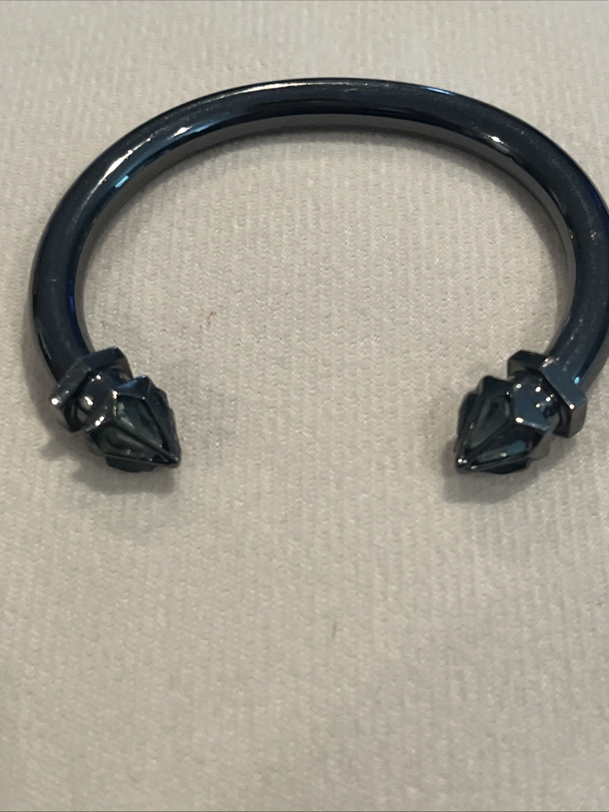 Allsaints Cuff Bracelet Black Gunmetal Crystal Glass Stones Jewelry