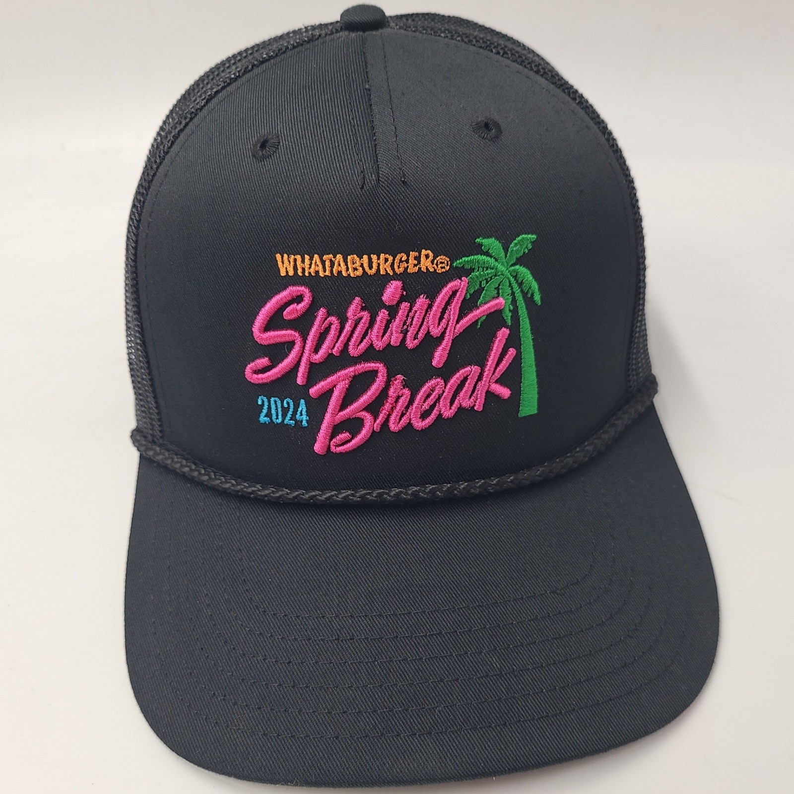 Whataburger Hat Snapback Trucker Mesh Black Rope Spring Break 2024 Party Men