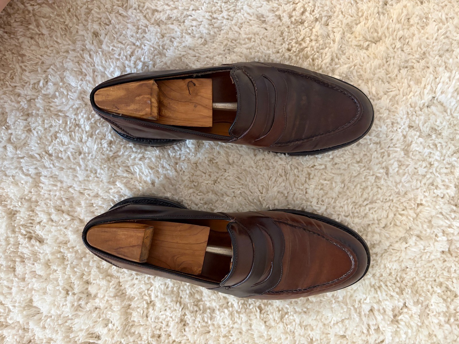 Allen Edmonds Randolph Shell Cordovan Penny Loafers 11 C Made in USA Horween