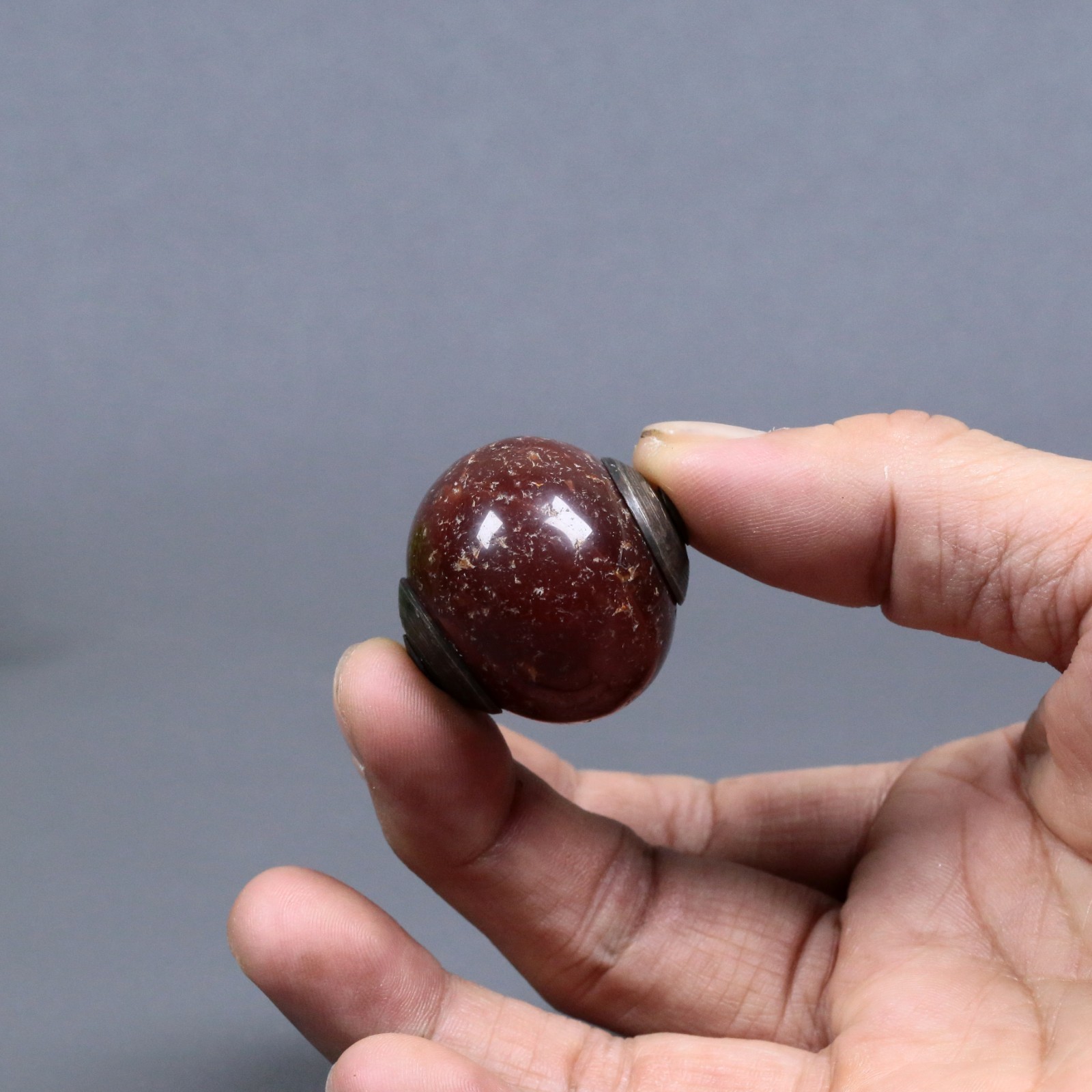 Antique Himalayan Tibetan Nepalese jade Prayer Bead with