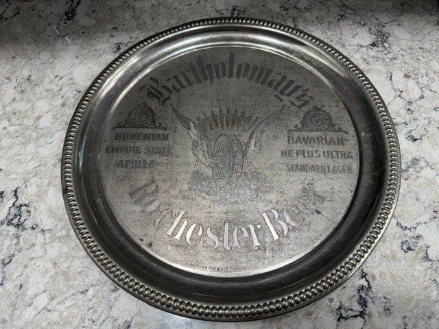 Antique Bartholomay Beer Tray Silver Pre Prohibition Rochester NY Antique Bartholomay Beer Tray Silver Pre Prohibition Rochester NY
