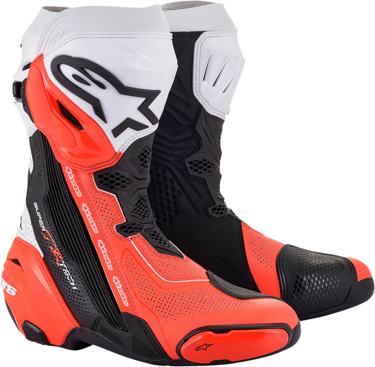 Alpinestars Supertech R Vented Boots US 10.5 / EU 45 Black/Orange/White 22201... Alpinestars Supertech R Vented Boots US 10.5 / EU 45 Black/Orange/White 22201...