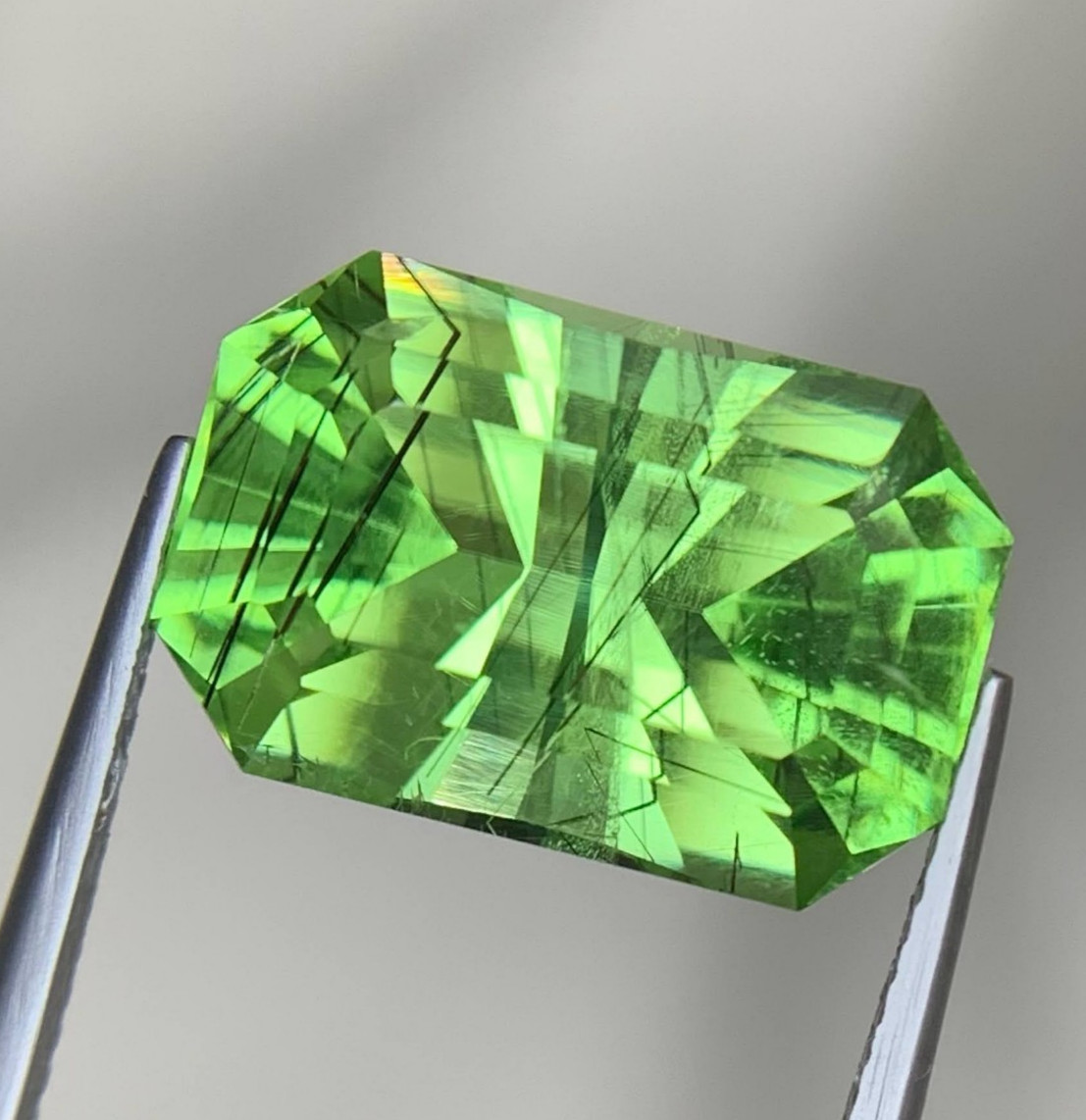 Natural Rutile Peridot Loose Gemstone | Weight 11.15 Carat | Eye Clean Fine Gems