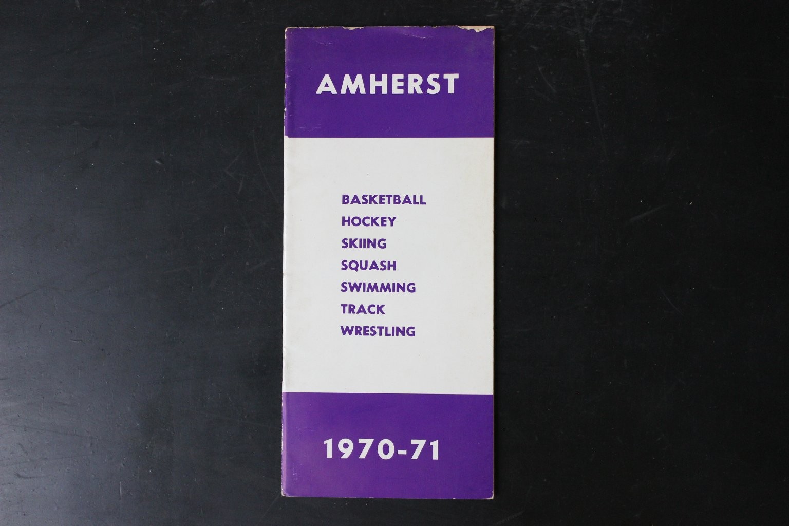 Vintage 1970-71 Amherst Sports Program College Basketball Hockey Skiing