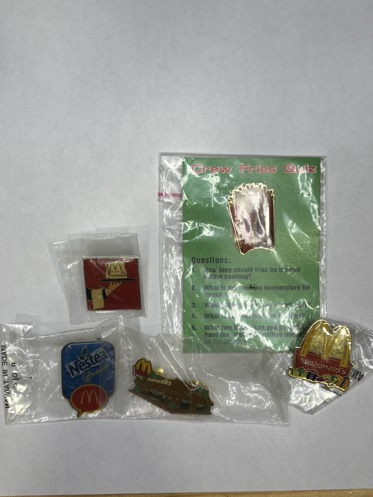 Lot of 5 Vintage McDonald\'s Employee Advertising Promo / Crew Pins Mixed Lot of 5 Vintage McDonald\'s Employee Advertising Promo / Crew Pins Mixed
