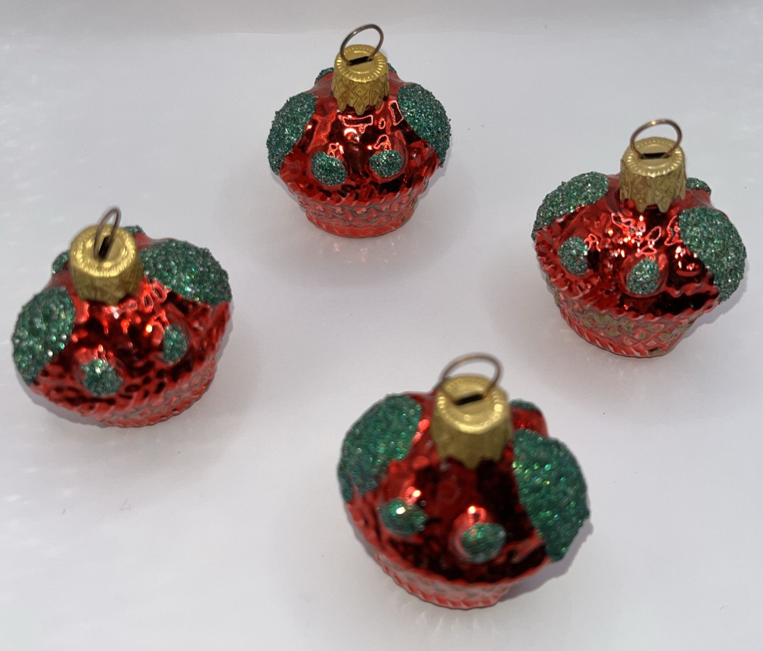 Vintage Glass Christmas Ornaments Mouth Blown Poland Hand Decorated Glitter Vintage Glass Christmas Ornaments Mouth Blown Poland Hand Decorated Glitter