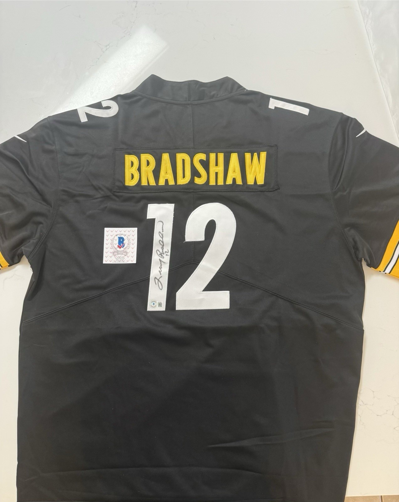 Terry Bradshaw Signed Pittsburgh Steelers #12 NFL Jersey BAS Authenticated Terry Bradshaw Signed Pittsburgh Steelers #12 NFL Jersey BAS Authenticated