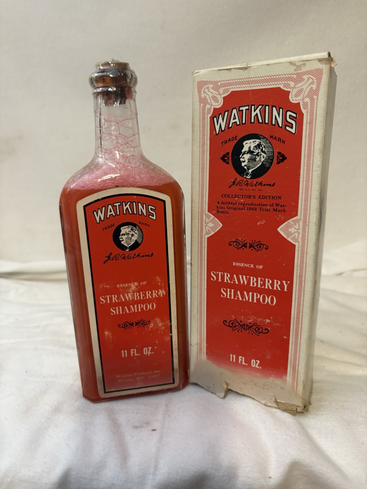 Vintage Watkins Strawberry Shampoo Bottle Collector's Edition 1868 Full Size Box