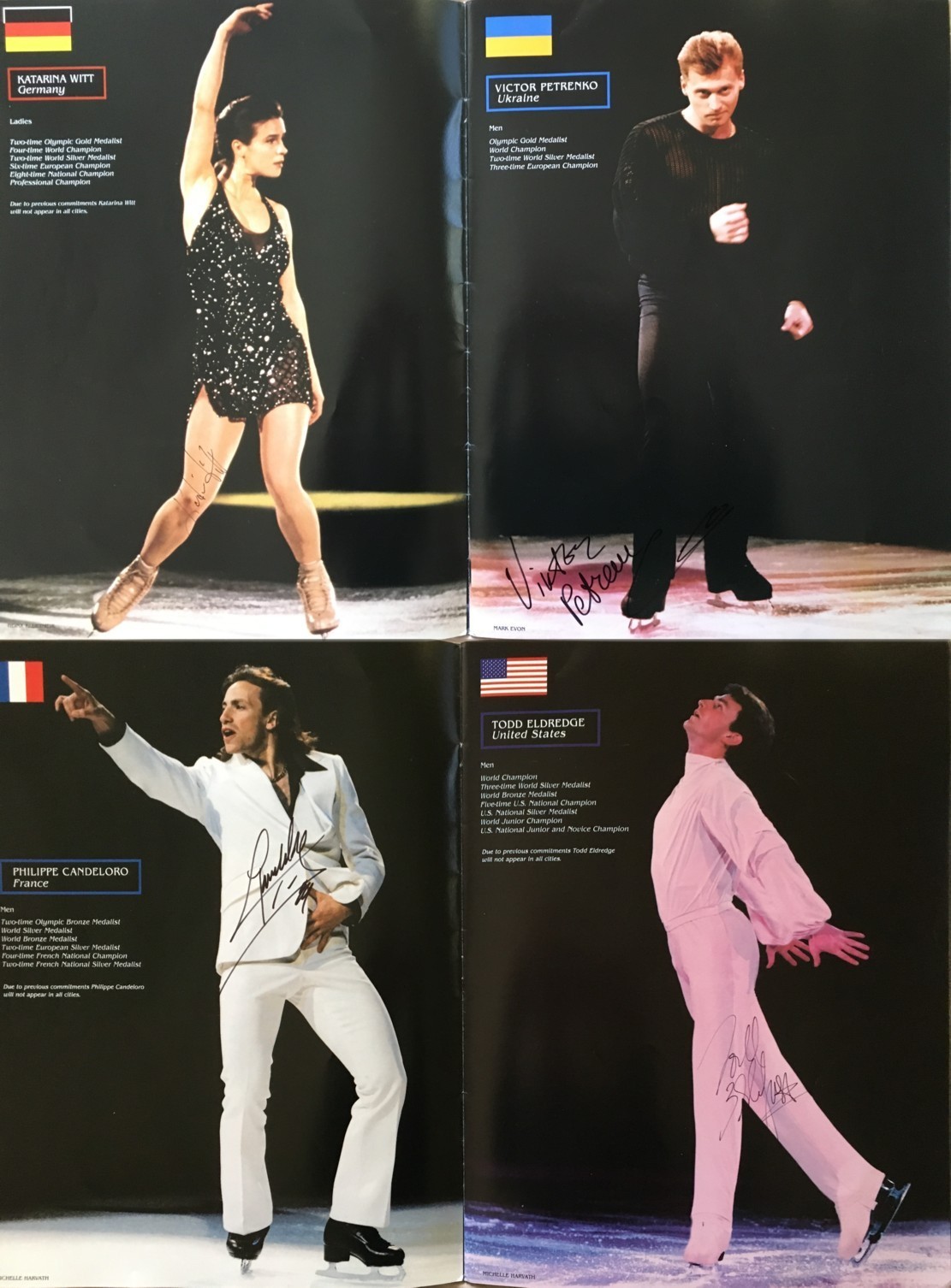 Katarina Witt Galindo Viktor Petrenko signed 1999 Champions On Ice program (JSA)