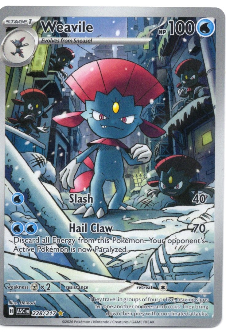 Pokemon Weavile Ascended Heroes 228/217 Holo NM