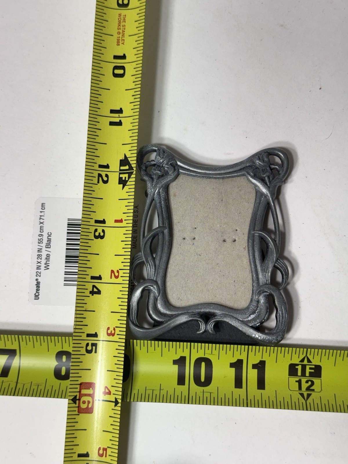 Vintage Connoisseur Art Nouveau Pewter Mini Picture Frame Small Tabletop Display