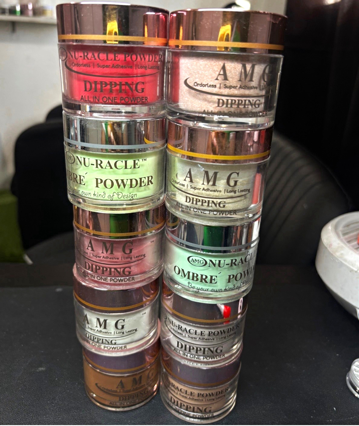 NU-RACLE & AMG Dip Powder Lot Multicolor NU-RACLE & AMG Dip Powder Lot Multicolor