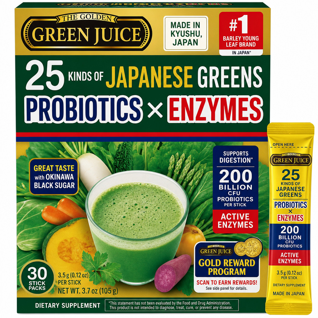 Premium Japanese Green Vegetable Powder – 25 Veggie Blend with Young Barley Gras Premium Japanese Green Vegetable Powder – 25 Veggie Blend with Young Barley Gras