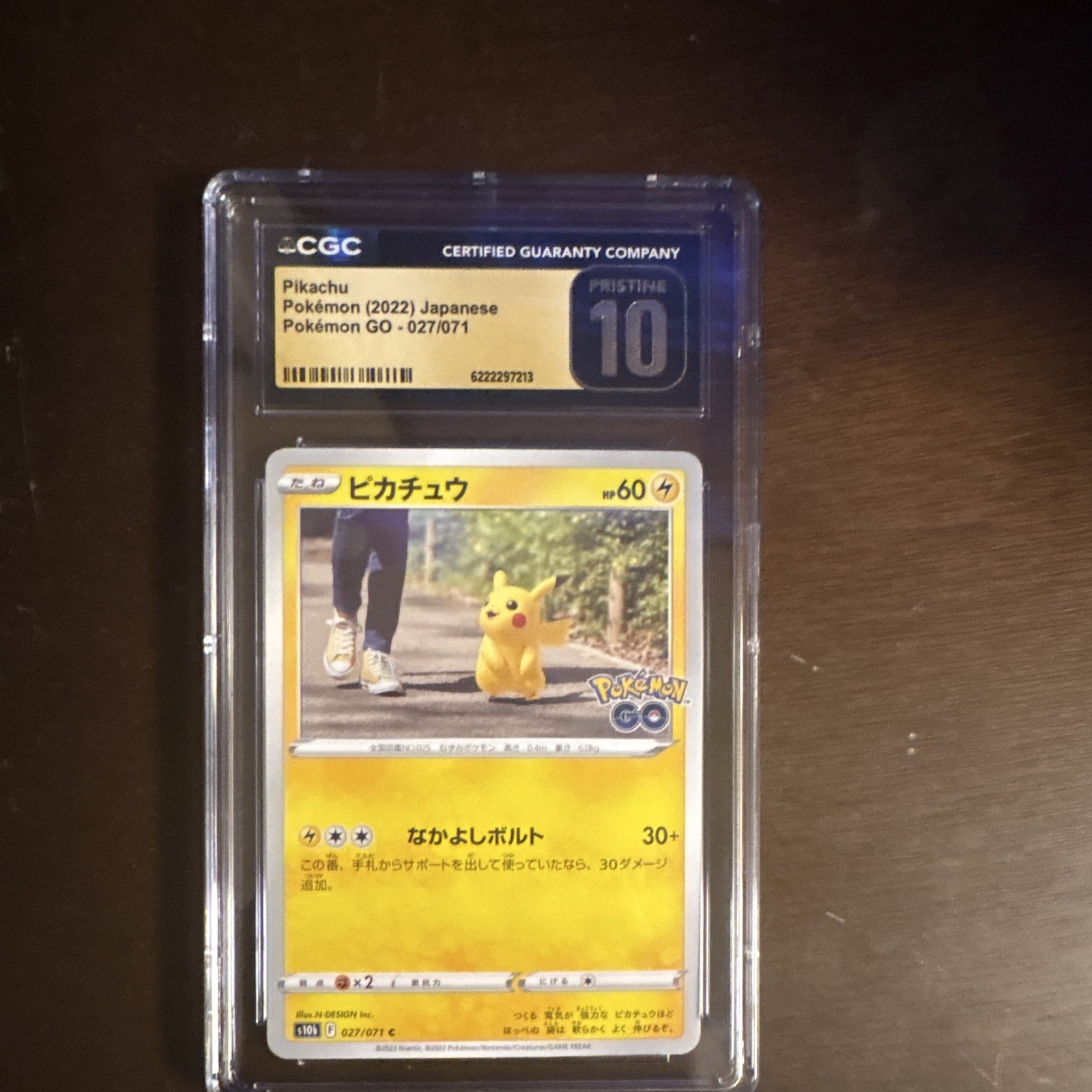 2022 Pokemon Japanese Pikachu S10b Pokemon GO Holo 027/071 CGC Pristine 10 2022 Pokemon Japanese Pikachu S10b Pokemon GO Holo 027/071 CGC Pristine 10