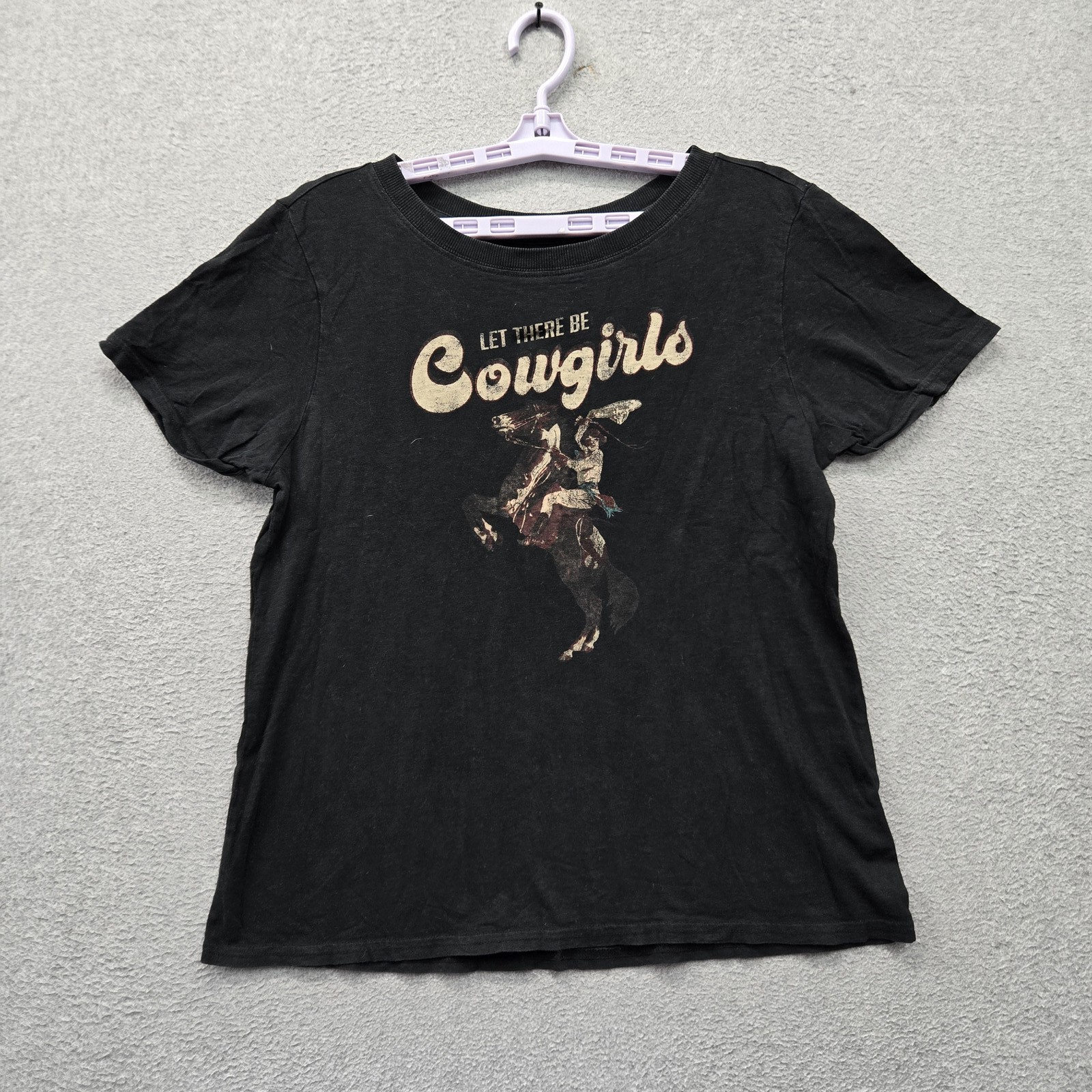 Shyanne Life Women Shirt M Black Graphic Western Tee Crew Neck Pullover