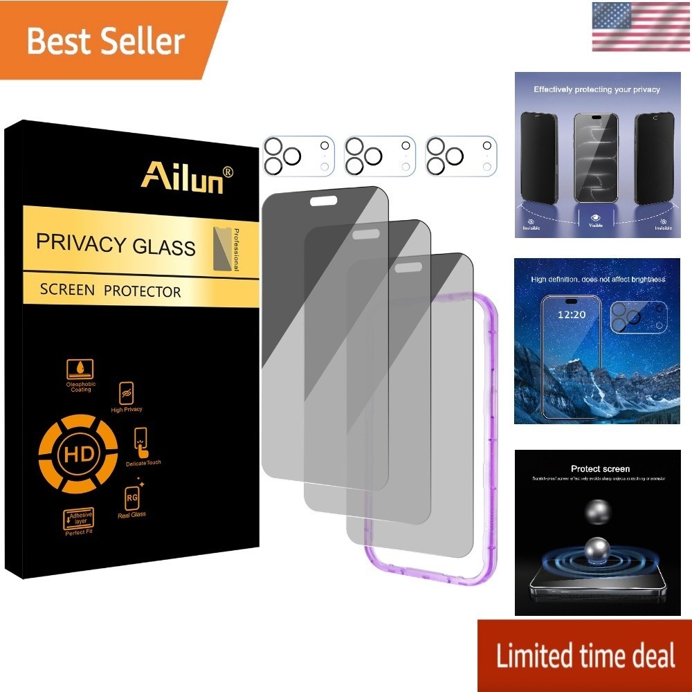 Ailun Privacy Screen Protector Camera Lens Protector for iPhone 18 Pro Max 3+3