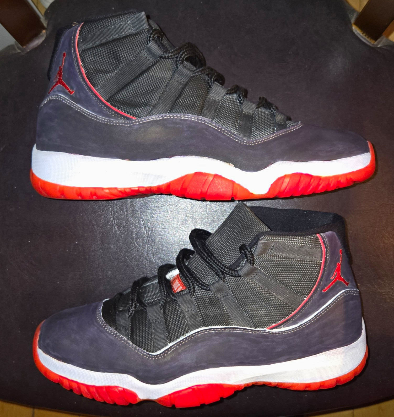 Custom Pair of Air Jordan 11 Retro Platinum Tint. Customized with Paint and Dye