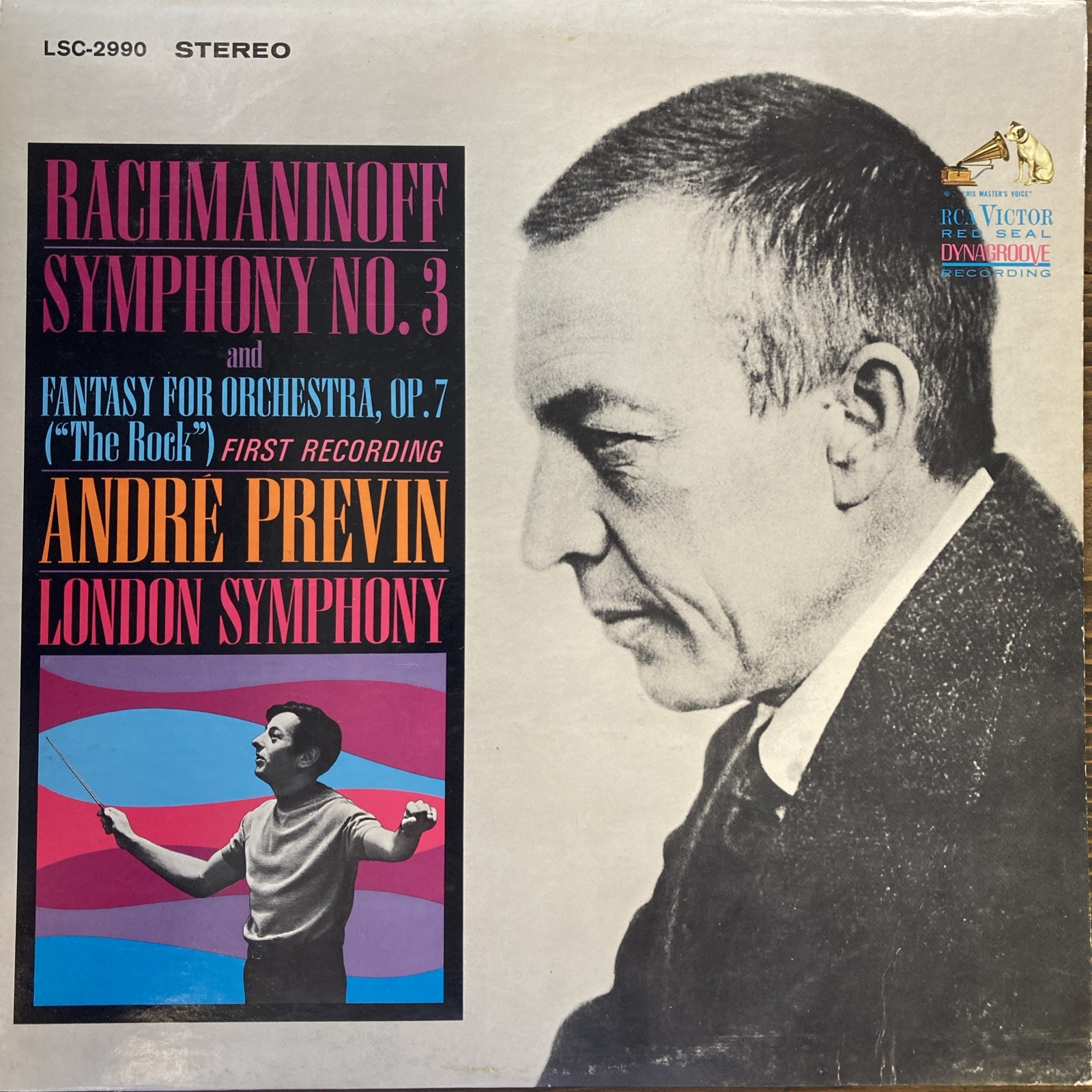 Rachmaninoff Previn Symphony #3 The Rock RCA White Dog LSC-2990 Rachmaninoff Previn Symphony #3 The Rock RCA White Dog LSC-2990