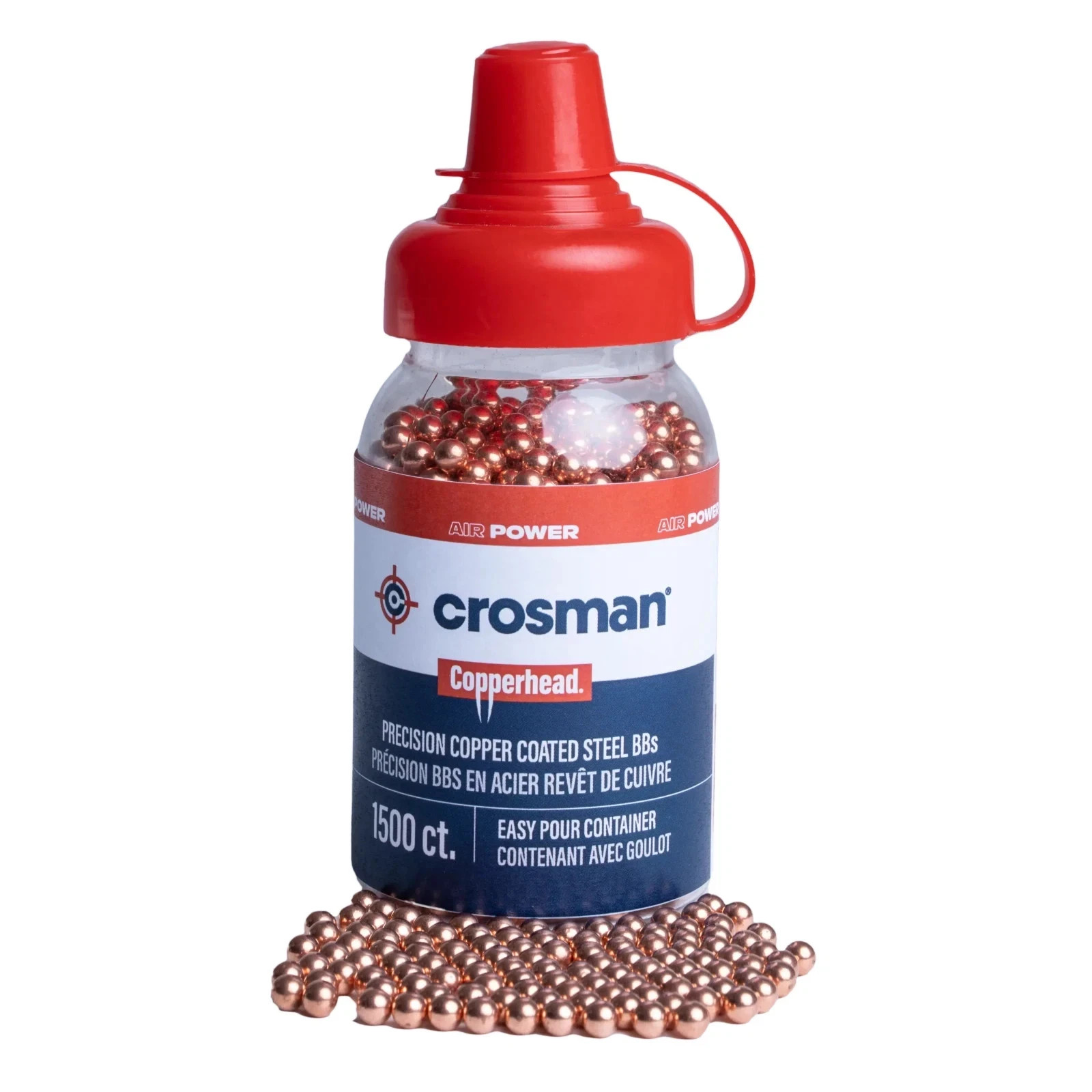 Crosman Copperhead BBs 4.5mm Copper Coated Steel 1500 Count Easy Pour Bottle New
