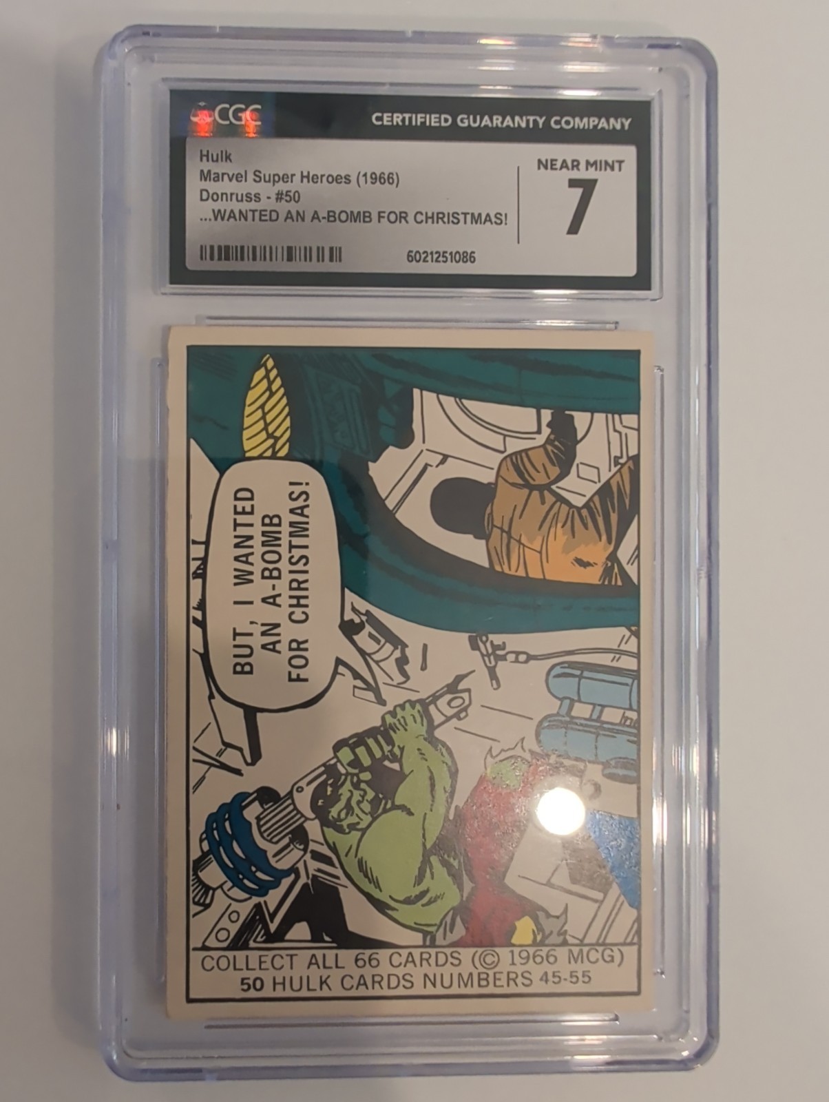 Hulk 1966 Donruss #50 Marvel Super-Heroes CGC 7 Pop1