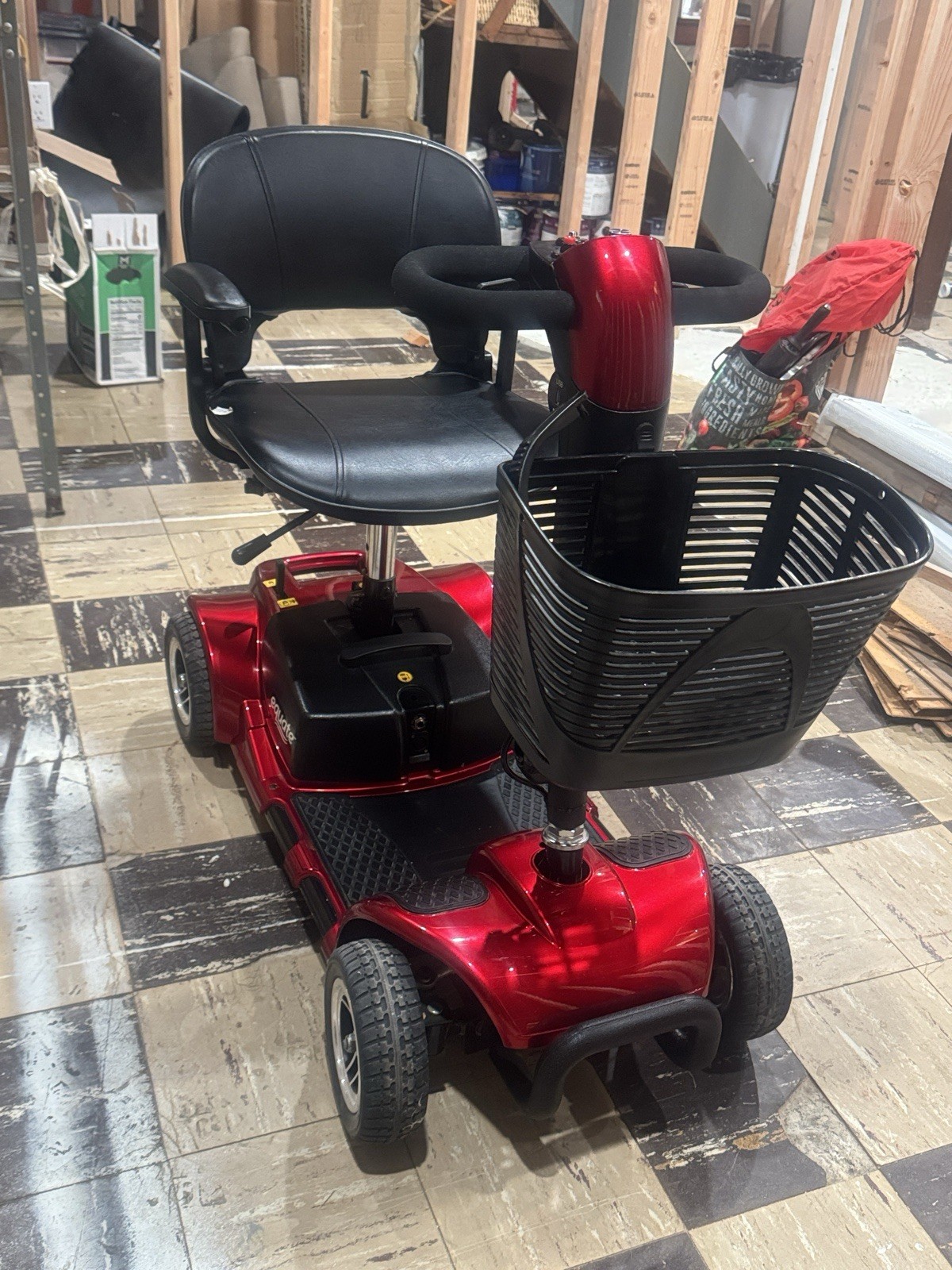 Equate Mobility 4-Wheel Motorized Power Scooter, Red