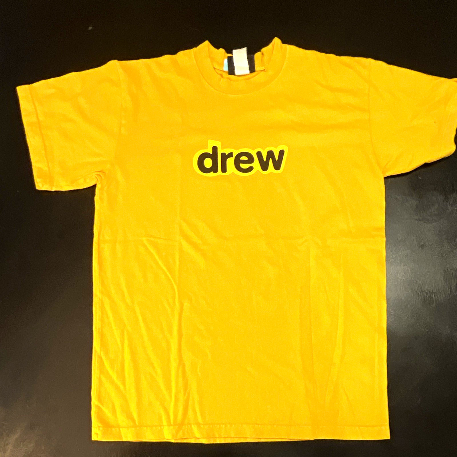drew house Yellow Logo Graphic Crew Neck Short Sleeve T-Shirt Unisex M