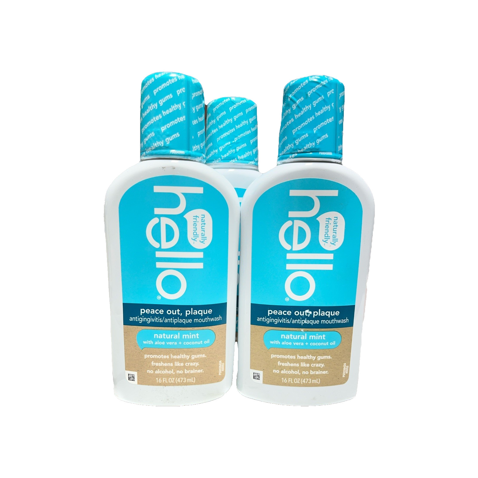 HELLO Peace Out Plaque Antiplaque Mouthwash Natural Mint 16oz 3 Pack Exp 09/2026 HELLO Peace Out Plaque Antiplaque Mouthwash Natural Mint 16oz 3 Pack Exp 09/2026