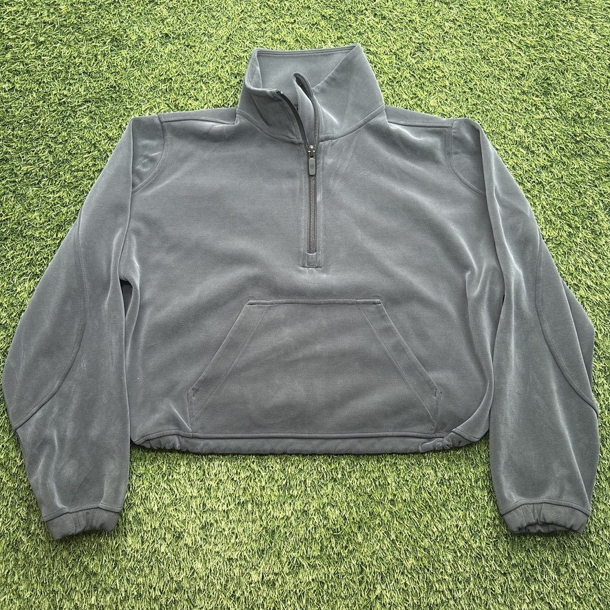 Lululemon Softstreme Half Zip Fleece Pullover Womens 6 Gray Long Sleeve