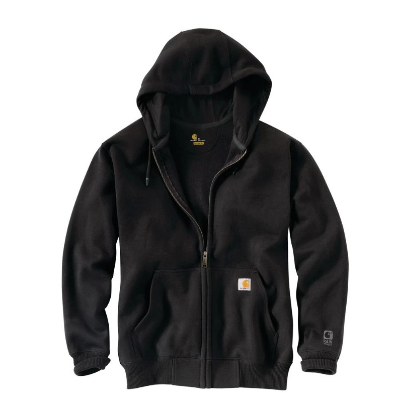 Carhartt Mens Paxton Rain Defender Heavyweight Full Zip Sweatshirt Black