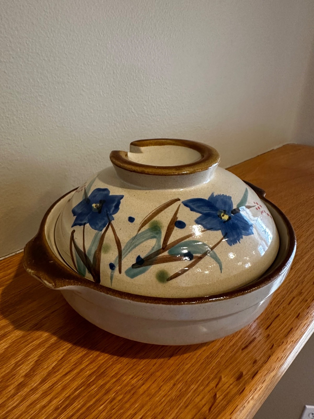 Vintage Japanese Donabe Clay Pot – Hand-Painted Earthenware Hot Pot with Vented Vintage Japanese Donabe Clay Pot – Hand-Painted Earthenware Hot Pot with Vented