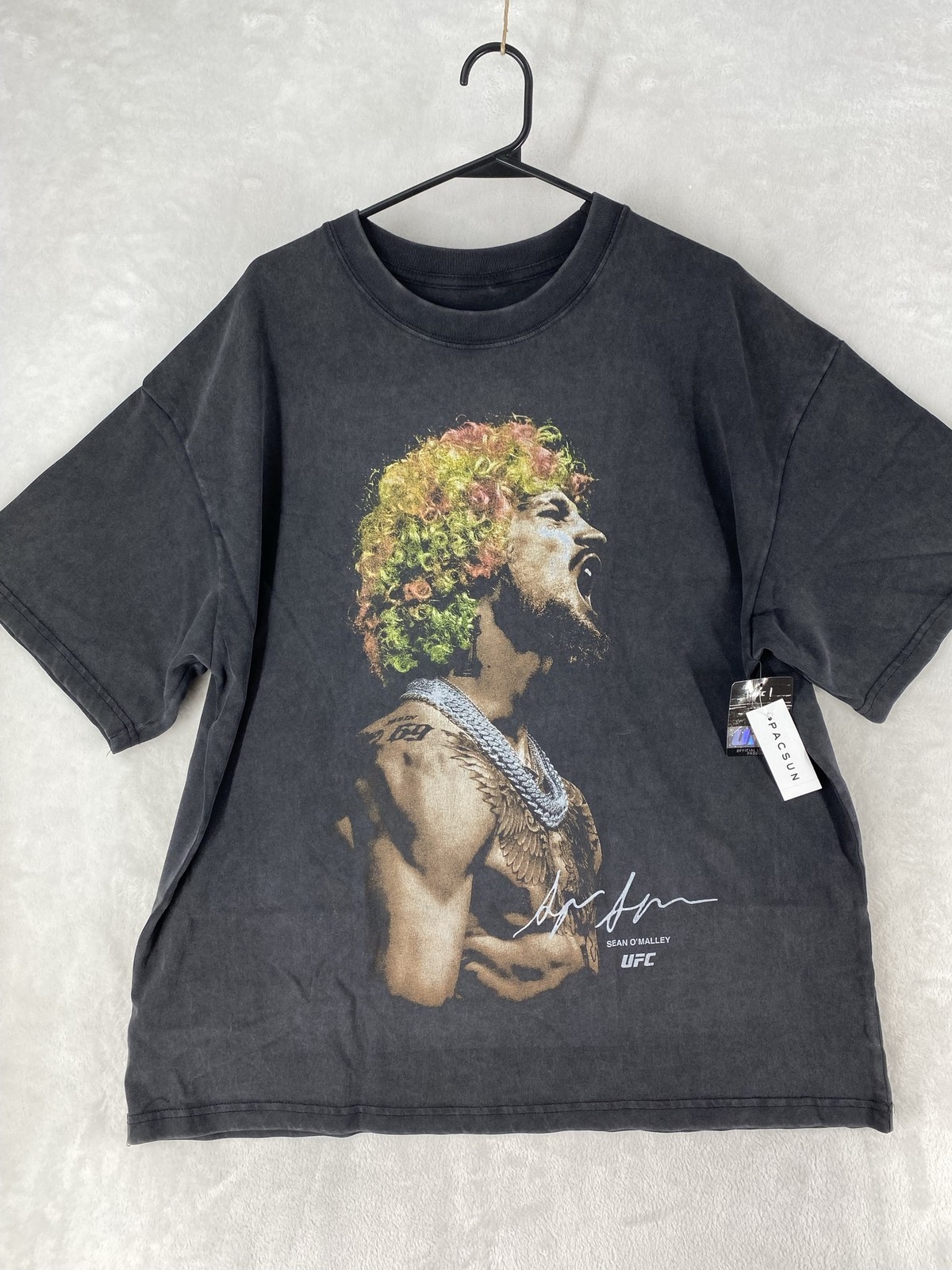 UFC Shirt Mens XL Black Sean O\'Malley Graphic Tee Washed Cotton PacSun NEW $40