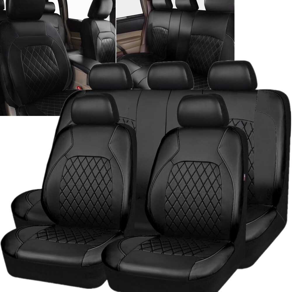 For Nissan Leather Car Seat Covers Full Set 5-Seats Front Rear Protector Cushion